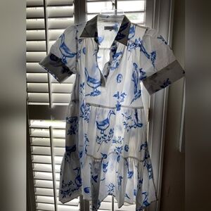 Blue Floral Women's Dress